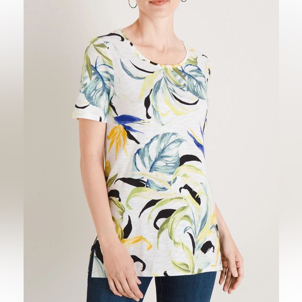 Chico’s Button-Back Slub Tee